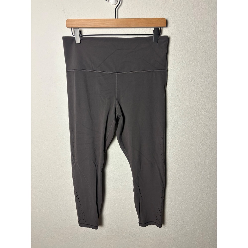 Athleta Elation Lasercut 7/8 Tight Leggings Gray High Rise Yoga Pants Large